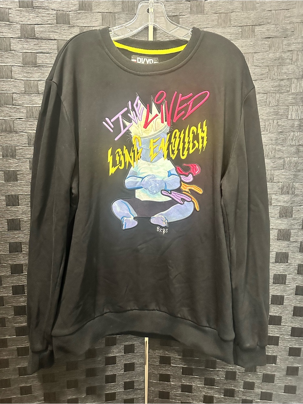 DIVIDED Black Graphic Crewneck Sweater - 'I've Lived Long Enough' XL